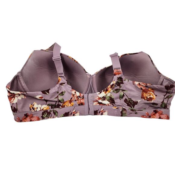 Cacique Floral Lightly Lined Medium Coverage Balconette Underwire Bra Size 48DD - Picture 4 of 4